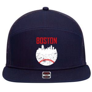 Boston Baseball City 7 Panel Mesh Trucker Snapback Hat