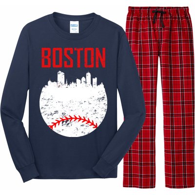 Boston Baseball City Long Sleeve Pajama Set