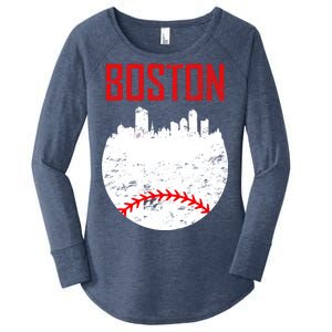 Boston Baseball City Women's Perfect Tri Tunic Long Sleeve Shirt