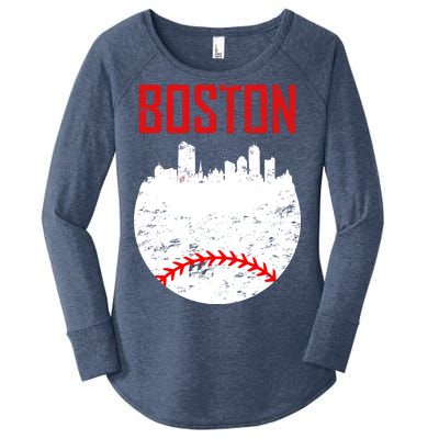 Boston Baseball City Women's Perfect Tri Tunic Long Sleeve Shirt