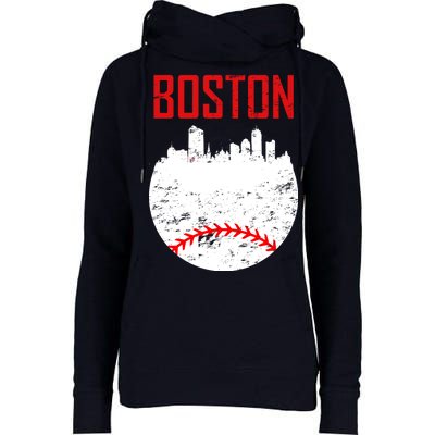 Boston Baseball City Womens Funnel Neck Pullover Hood