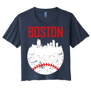 Boston Baseball City Women's Crop Top Tee