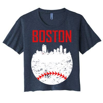 Boston Baseball City Women's Crop Top Tee