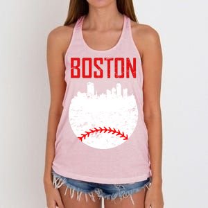 Boston Baseball City Women's Knotted Racerback Tank