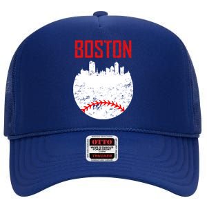 Boston Baseball City High Crown Mesh Back Trucker Hat