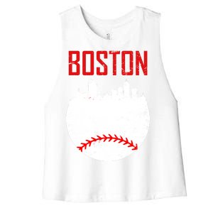 Boston Baseball City Women's Racerback Cropped Tank