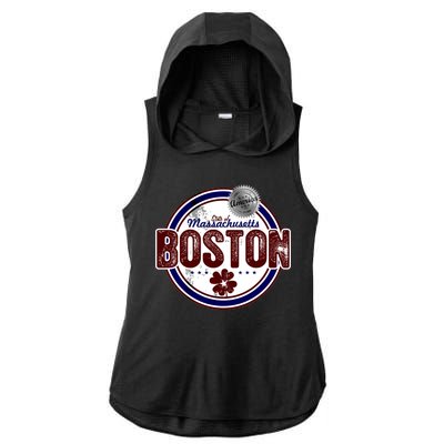 Boston Land of the Free Logo Ladies PosiCharge Tri-Blend Wicking Draft Hoodie Tank