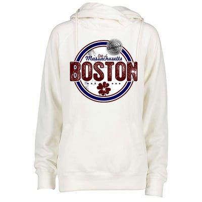 Boston Land of the Free Logo Womens Funnel Neck Pullover Hood