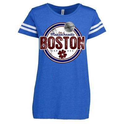 Boston Land of the Free Logo Enza Ladies Jersey Football T-Shirt