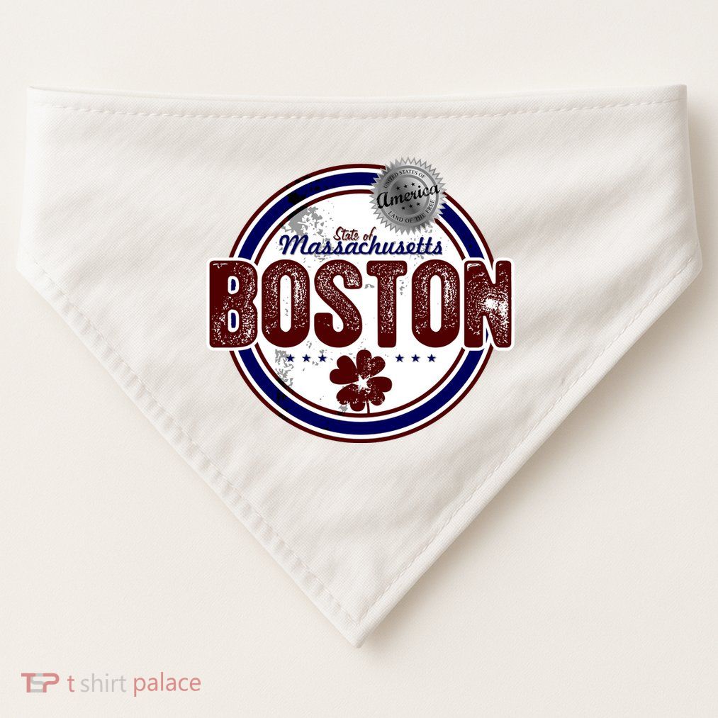 Boston Land of the Free Logo USA-Made Doggie Bandana