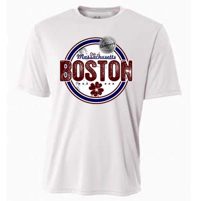 Boston Land of the Free Logo Cooling Performance Crew T-Shirt