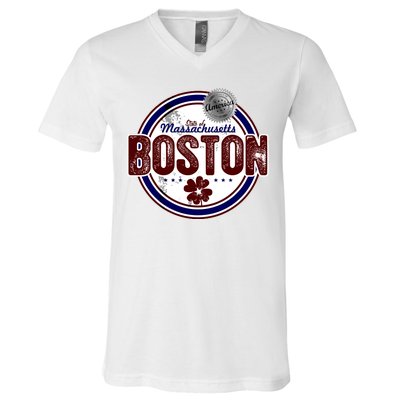 Boston Land of the Free Logo V-Neck T-Shirt