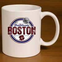 Boston Land of the Free Logo 11oz C Handle Ceramic Mug