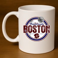 Boston Land of the Free Logo 11oz C Handle Ceramic Mug
