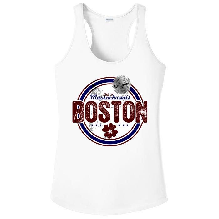 Boston Land of the Free Logo Ladies PosiCharge Competitor Racerback Tank