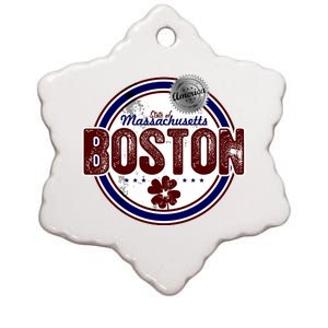 Boston Land of the Free Logo Ceramic Star Ornament