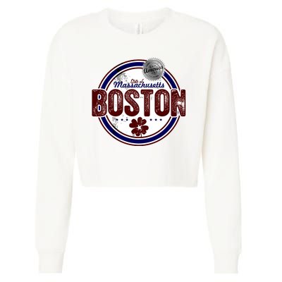 Boston Land of the Free Logo Cropped Pullover Crew