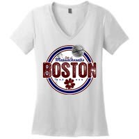 Boston Land of the Free Logo Women's V-Neck T-Shirt