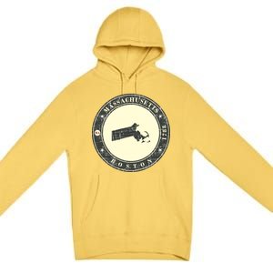 Boston Massachusetts Retro Premium Pullover Hoodie