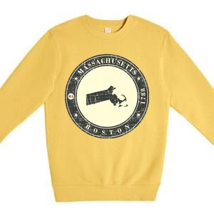 Boston Massachusetts Retro Premium Crewneck Sweatshirt