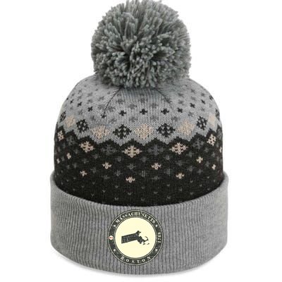 Boston Massachusetts Retro The Baniff Cuffed Pom Beanie