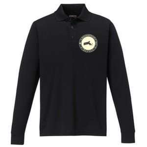 Boston Massachusetts Retro Performance Long Sleeve Polo