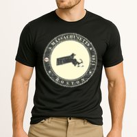 Boston Massachusetts Retro Cooling Performance Crew T-Shirt