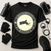 Boston Massachusetts Retro Cooling Performance Crew T-Shirt