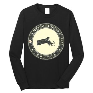 Boston Massachusetts Retro Long Sleeve Shirt