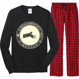 Boston Massachusetts Retro Long Sleeve Pajama Set