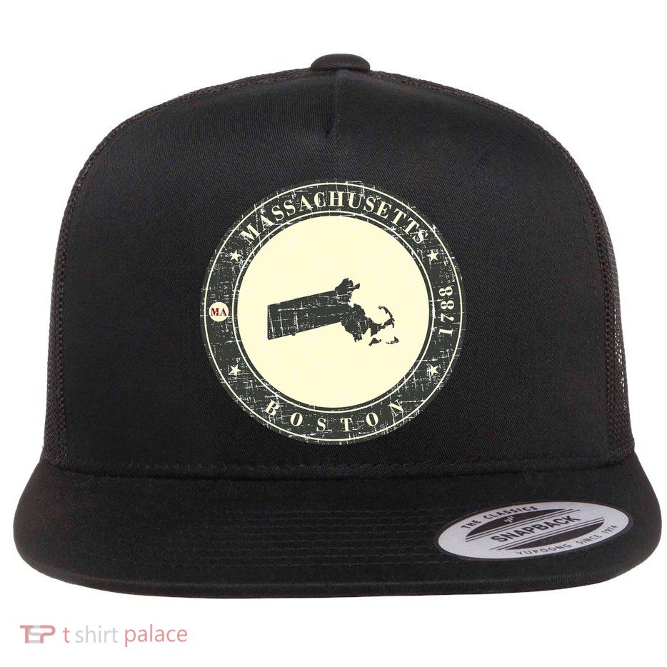 Boston Massachusetts Retro Flatbill Hat