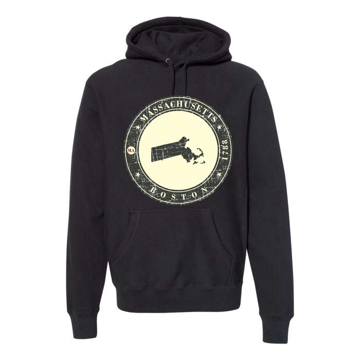 Boston Massachusetts Retro Premium Hoodie