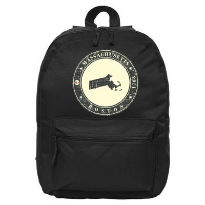 Boston Massachusetts Retro 16 in Basic Backpack