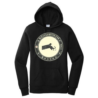 Boston Massachusetts Retro Women's Pullover Hoodie