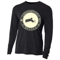 Boston Massachusetts Retro Cooling Performance Long Sleeve Crew