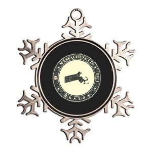 Boston Massachusetts Retro Metallic Star Ornament