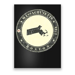 Boston Massachusetts Retro Poster