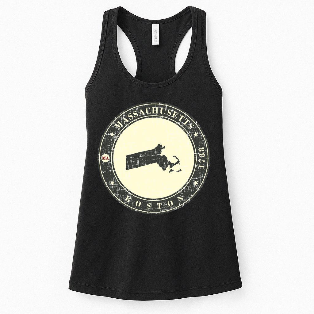 Boston Massachusetts Retro Womens Tank Top