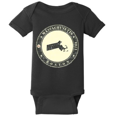 Boston Massachusetts Retro Baby Bodysuit