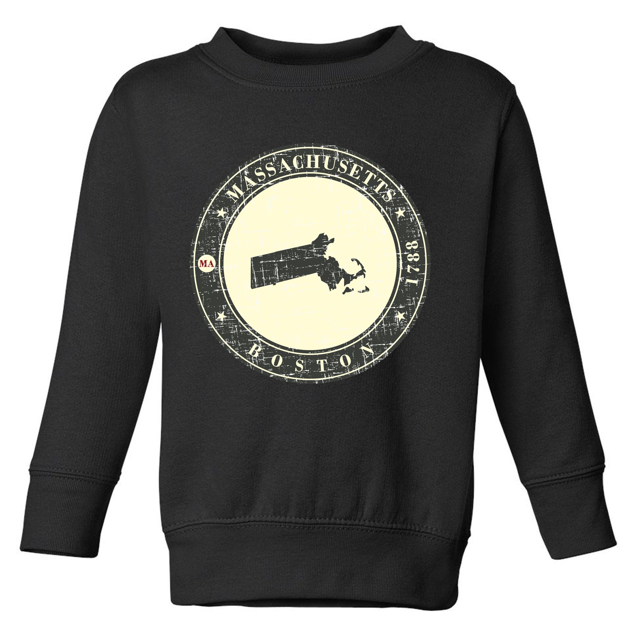 Boston Massachusetts Retro Toddler Sweatshirt