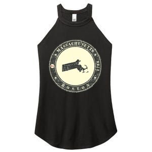 Boston Massachusetts Retro Women's Perfect Tri Rocker Tank