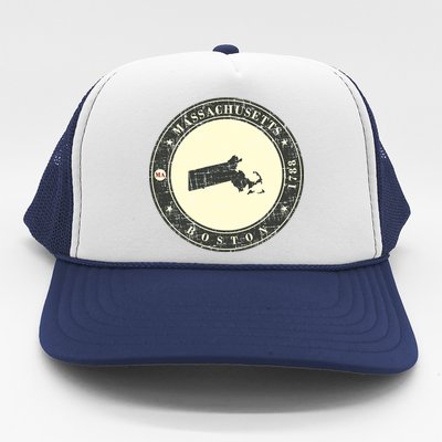 Boston Massachusetts Retro Trucker Hat