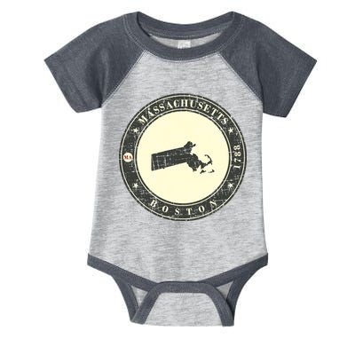 Boston Massachusetts Retro Infant Baby Jersey Bodysuit