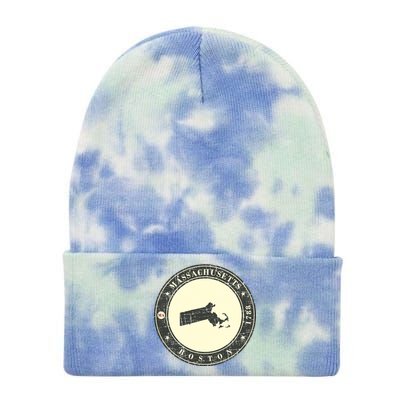 Boston Massachusetts Retro Tie Dye 12in Knit Beanie