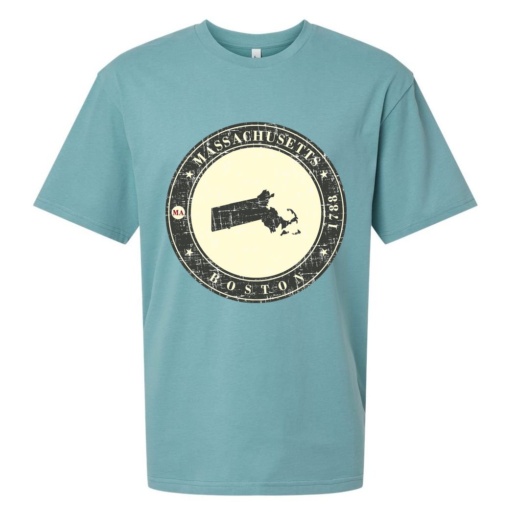 Boston Massachusetts Retro Sueded Cloud Jersey T-Shirt