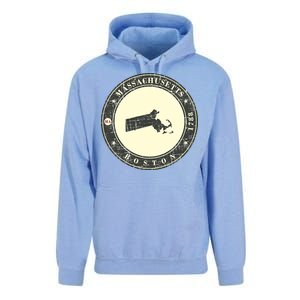 Boston Massachusetts Retro Unisex Surf Hoodie