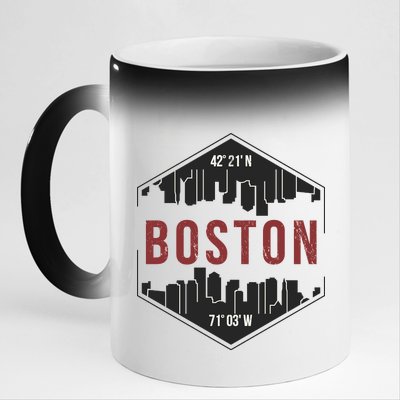 Boston Skyline 11oz Black Color Changing Mug