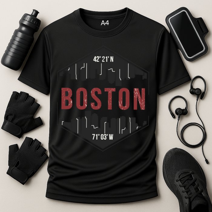 Boston Skyline Cooling Performance Crew T-Shirt