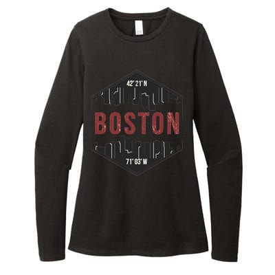 Boston Skyline Womens CVC Long Sleeve Shirt