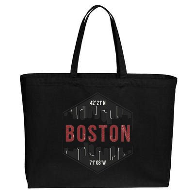 Boston Skyline Cotton Canvas Jumbo Tote